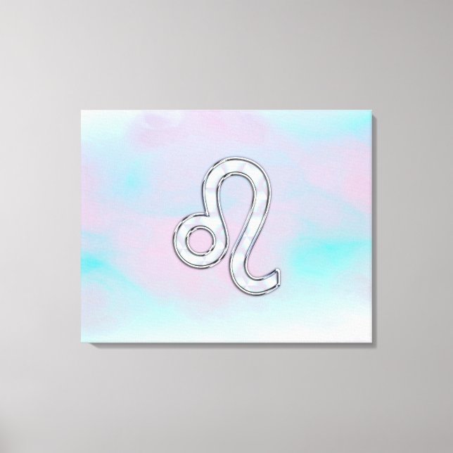 Leo Zodiac-tecken på Pastels Nacre Stil Skriv ut Canvastryck (Framsida)