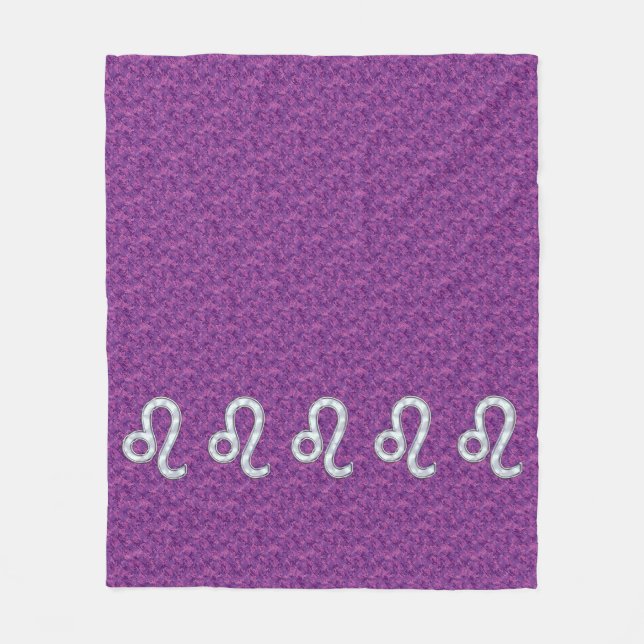 Leo Zodiac-tecken på Rosa Fuchsia Digital Camo Fleecefilt (Framsidan)