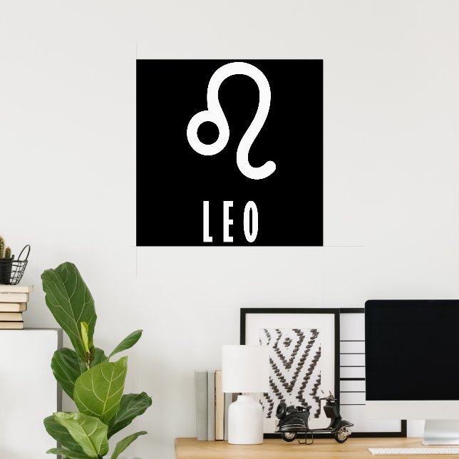 Leo zodiac-tecken poster (Hemmakontoret)