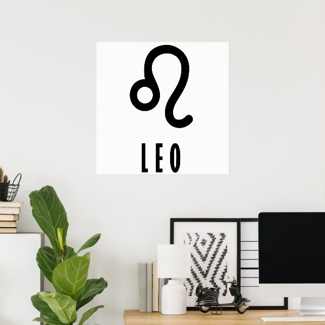 Leo zodiac-tecken poster (Hemmakontoret)