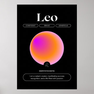 Leo Zodiac-tecken Poster