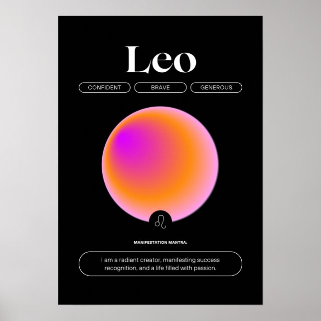 Leo Zodiac-tecken Poster (Framsidan)