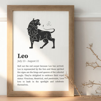 Leo Zodiac-tecken poster
