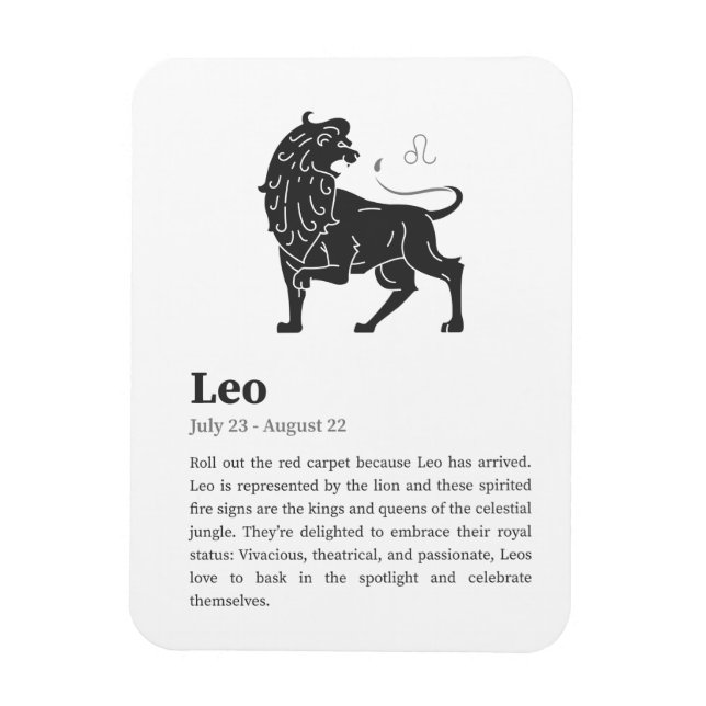 Leo Zodiac-tecken poster Magnet (Vertikal)