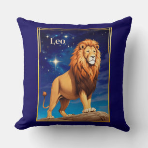 Leo Zodiac-tecken under Starry Himmel Kudde