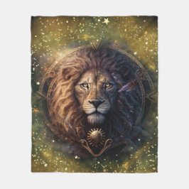 Leo Zodiac-tecken vattenfärgsdesign Fleecefilt