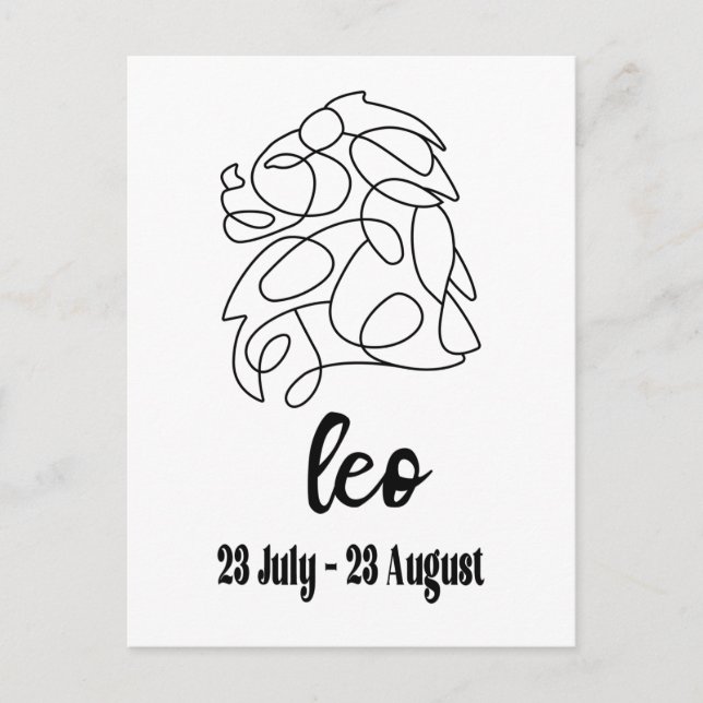 Leo, Zodiac-tecken Vykort (Framsida)