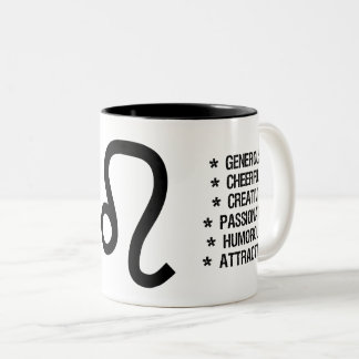 Leo Zodiac undertecknar ("det lejont") Två-Tonad Mugg