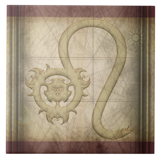 Leo Zodiac undertecknar Kakelplatta (Framsidan)