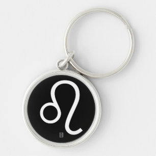 LEO Zodiac undertecknar Keychain Rund Silverfärgad Nyckelring