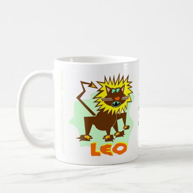 Leo Zodiac undertecknar muggen Kaffemugg (Vänster)