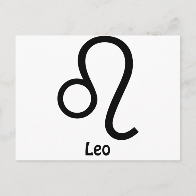 Leo Zodiac undertecknar Vykort (Framsida)