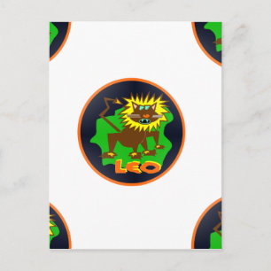 leo zodiac vykort