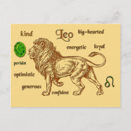 Leo zodiac-vykort vykort