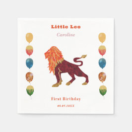 Leo Zodiak 1-års födelsedagsballonger & konstnärli Pappersservett