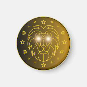 Leo Zodiak Emblem Minimalt Celest Symbol Magnet