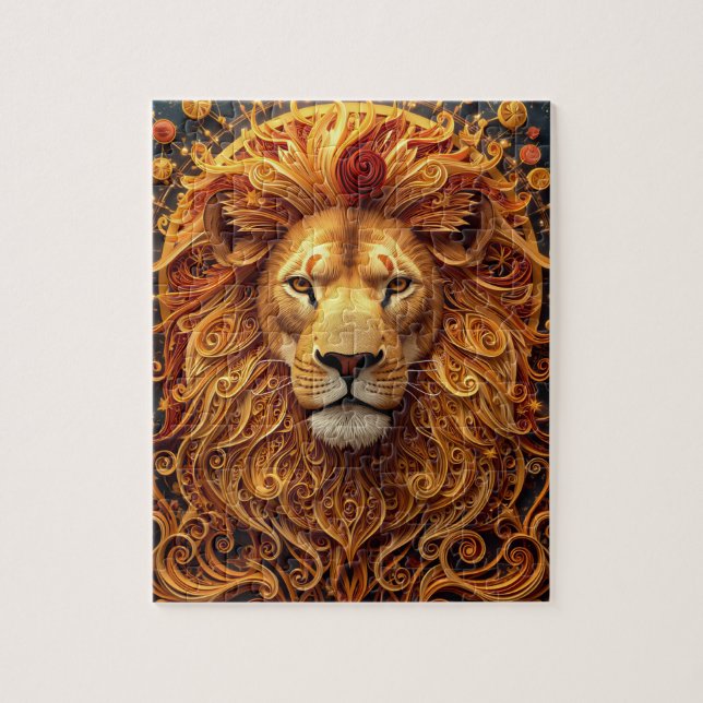 Leo Zodiak Pappersquilling Pussel (Vertikal)