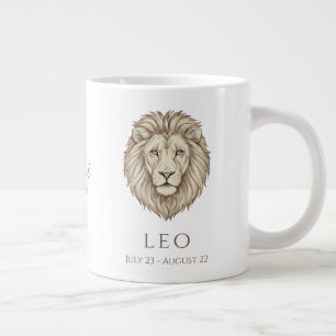 Leo Zodiak Personligt Namn & Födelsedatum Jumbo Mugg