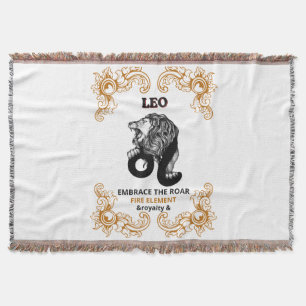 Leo Zodiak Royalitet   Omfamna Vrålet Eld Element Filt