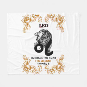 Leo Zodiak Royalitet   Omfamna Vrålet Eld Element Fleecefilt