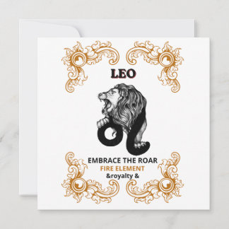Leo Zodiak Royalitet | Omfamna Vrålet Eld Element Inbjudningar