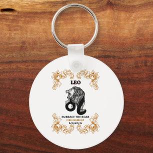 Leo Zodiak Royalitet Omfamna Vrålet Eld Element Nyckelring