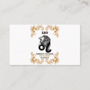 Leo Zodiak Royalitet Omfamna Vrålet Eld Element Visitkort