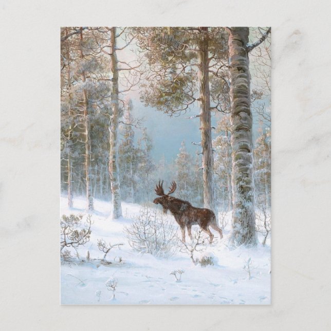 Leodinovich: Elk i skogen Vykort (Framsida)