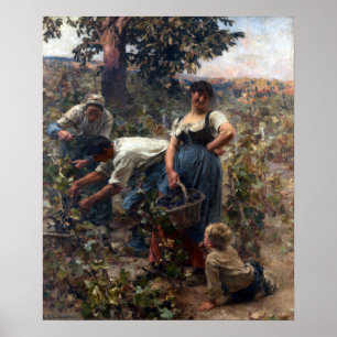 Léon Augustin Lhermitte, vinskörden Poster