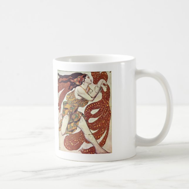 Leon Bakst-Dräkt design för en bacchante Kaffemugg (Höger)
