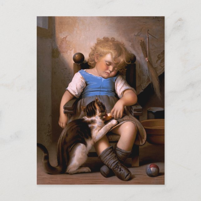 Léon Bazille Perrault - medvetslös leeper Vykort (Framsida)