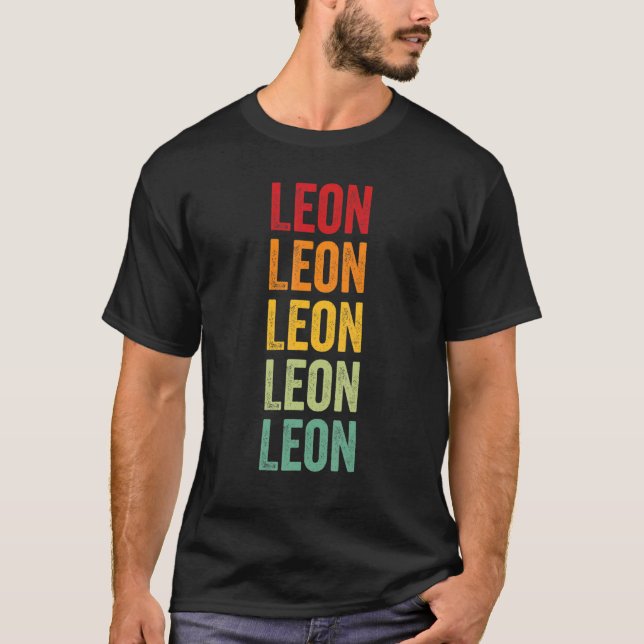 Leon County Florida Rainbow Text Design T Shirt (Framsida)