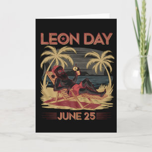 Leon Day June 25 Santa Beach 6 månader till jul Kort