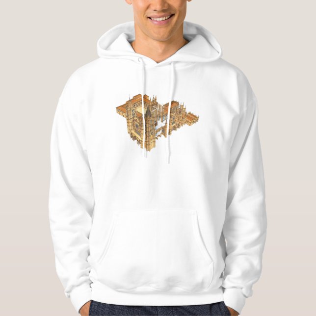 Leon domkyrka. Spanien Sweatshirt Med Luva (Framsida)