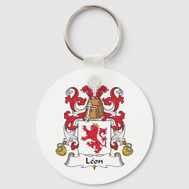 Leon Family Crest Nyckelring (Framsida)