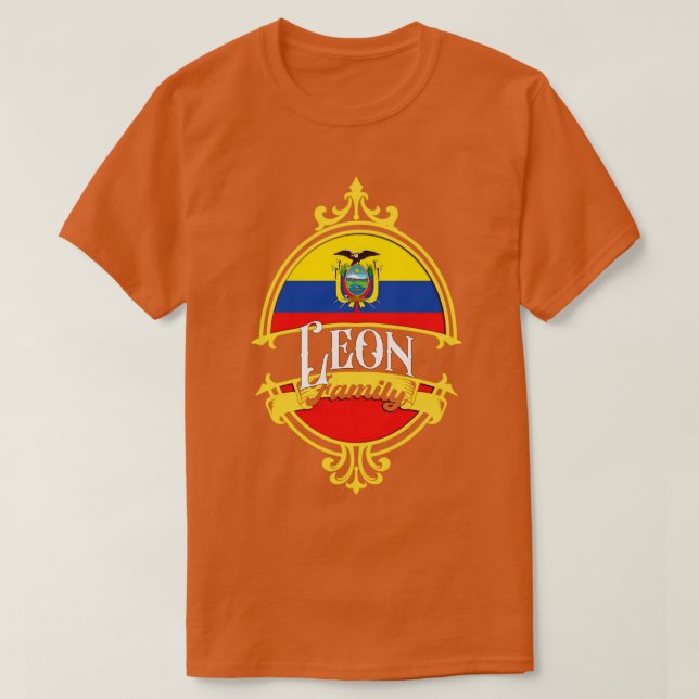 Leon Family Ecuador flagga T Shirt (Design framsida)