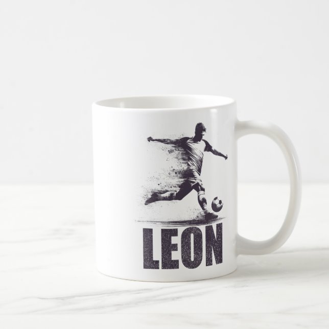 Leon Fotbollspojkar Personligt Förnamn Leon  Kaffemugg (Höger)