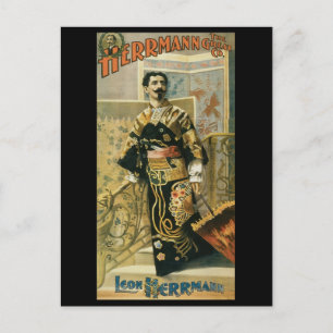 Leon Herrmann Magician ~ Vintage Magic Act Vykort