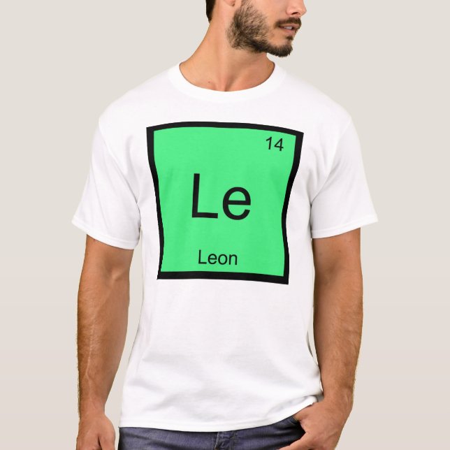 Leon  Namn Kemiskt Element Periodiska Systemet T-shirt (Framsida)