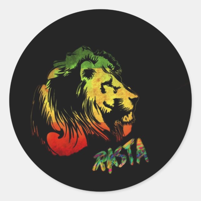 león rasta runt klistermärke (Framsida)