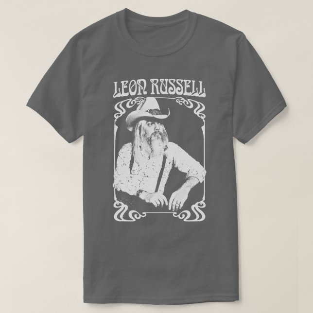 Leon Russell Retro 1970-talets Fläkt Design T Shirt (Design framsida)