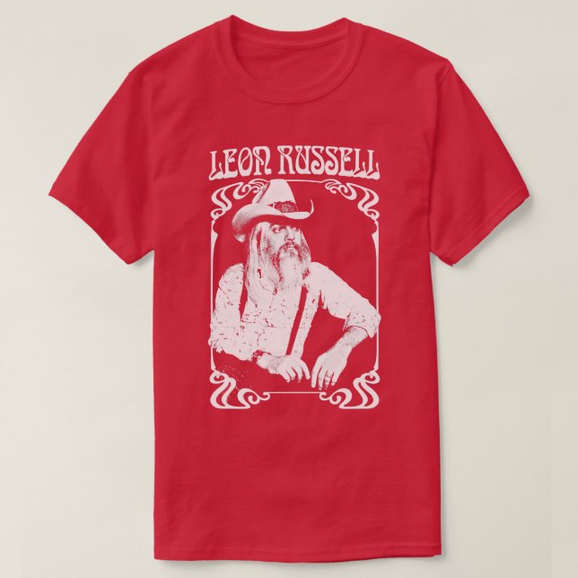 Leon Russell Retro 1970-talets Fläkt Design T Shirt (Design framsida)