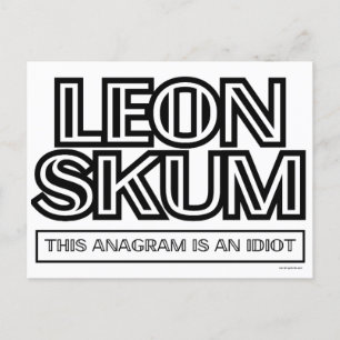 Leon Skum Anagram är ett tecken på Vykort