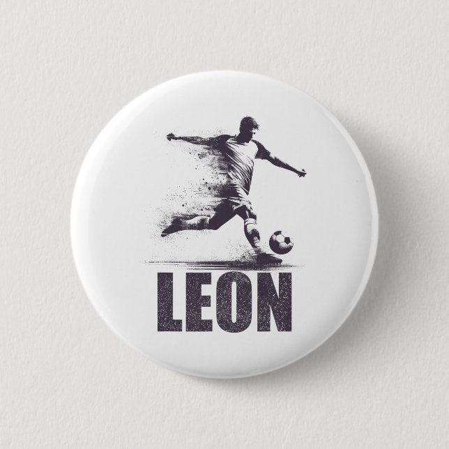 Leon Soccer Boys Personalized First Name Leon  Knapp (Framsida)