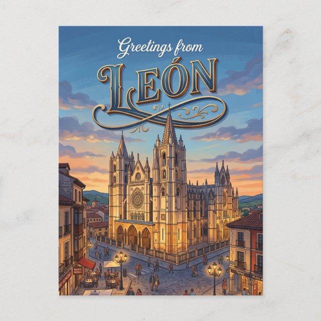 León, Spanien Spanien Vykort (Framsida)