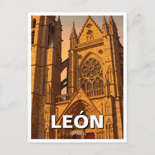 León Spanien Travel Vykort