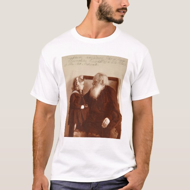 Leon Tolstoy med hans sondotter, Tatiana T-shirt (Framsida)