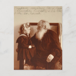 Leon Tolstoy med sin dotterdotter Tatiana Vykort