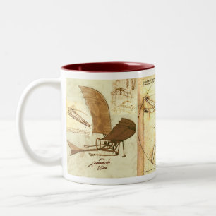 Leonado Da Vinci teckningar 1 Två-Tonad Mugg