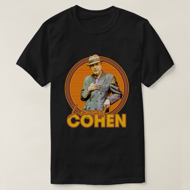 Leonard Cohen 70-talet Aesthetic Stil Fläkt Art T Shirt (Design framsida)
